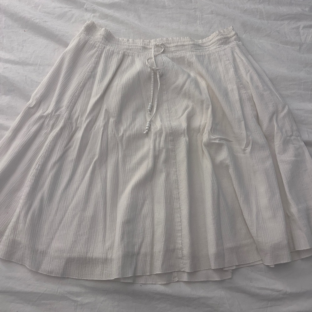 LOFT White Midi Skirt